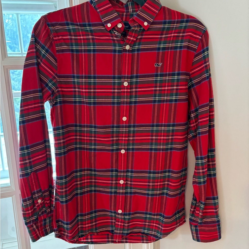 Vineyard Vines Red and Blue Casual Button Down Shirt